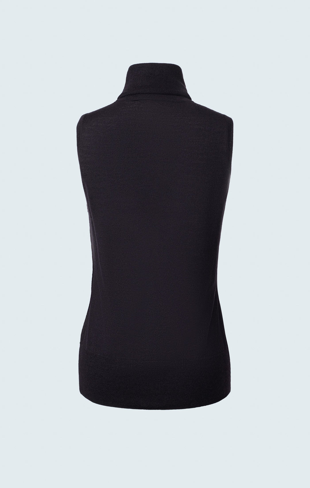 Merino blend sleeveless turtleneck