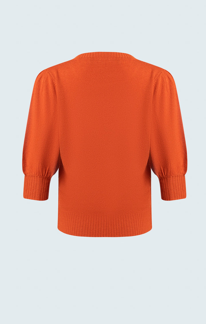 Sweater with gigot sleeve & mock neck