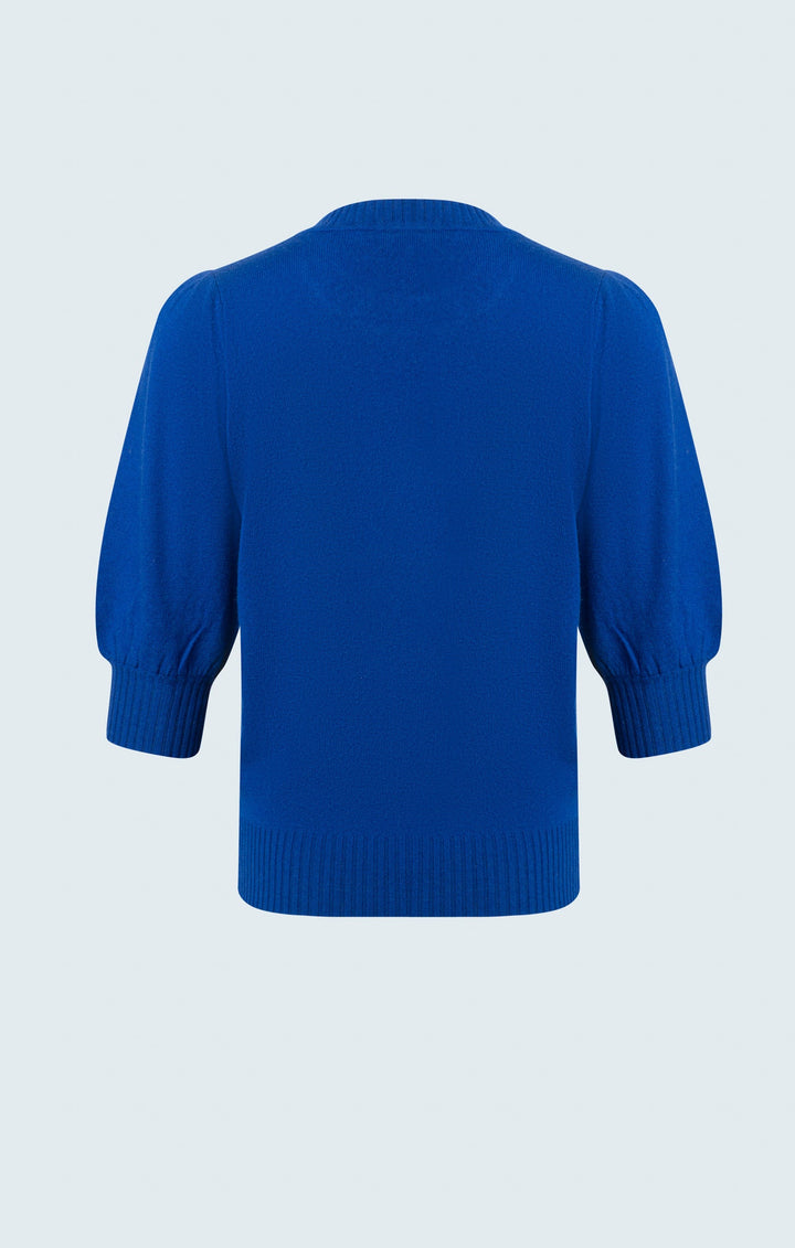 Sweater with gigot sleeve & mock neck