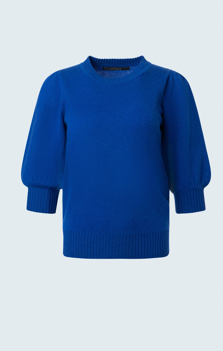 Sweater with gigot sleeve & mock neck