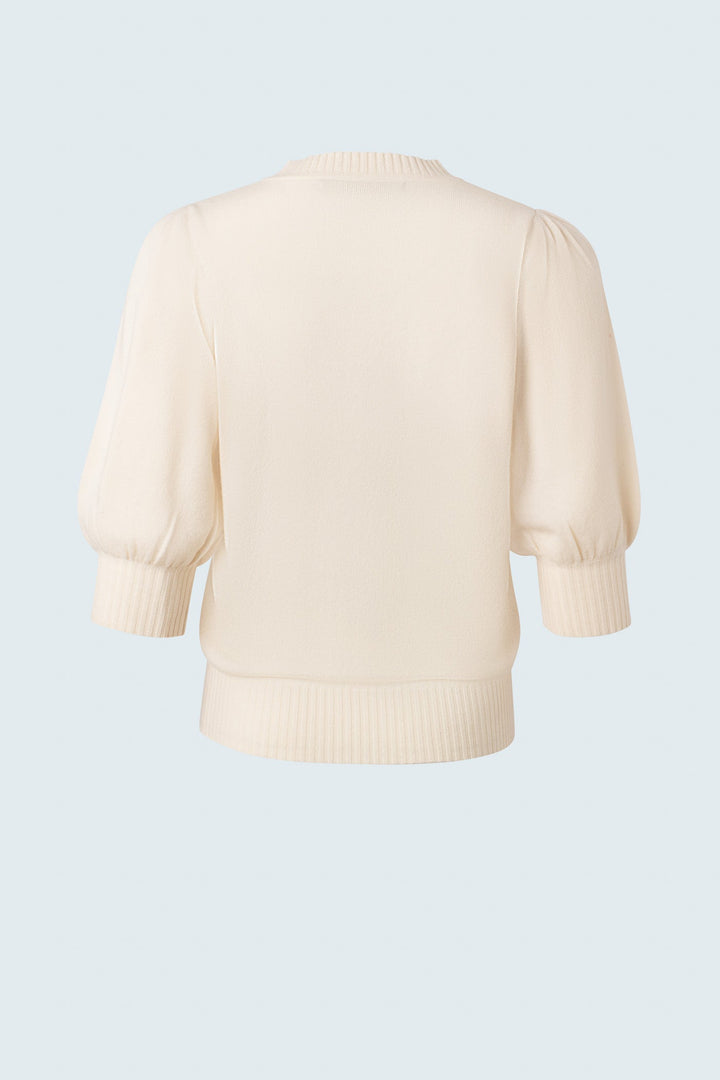 Sweater with gigot sleeve & mock neck