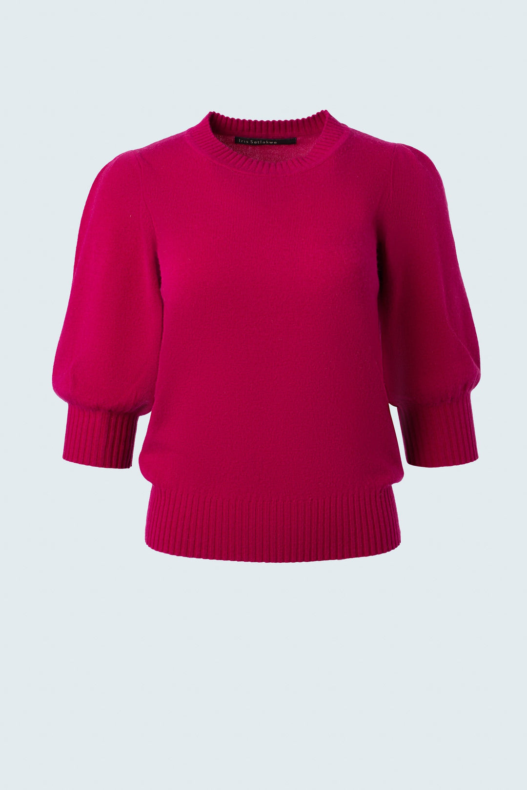 Sweater with gigot sleeve & mock neck