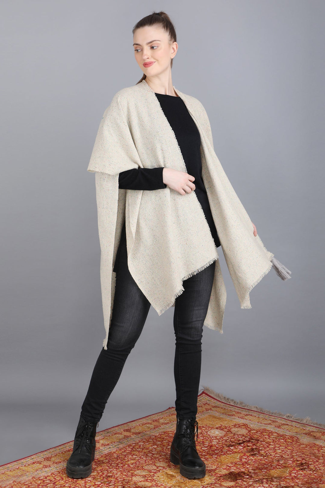 Cashmere Neps Gauze Kimono