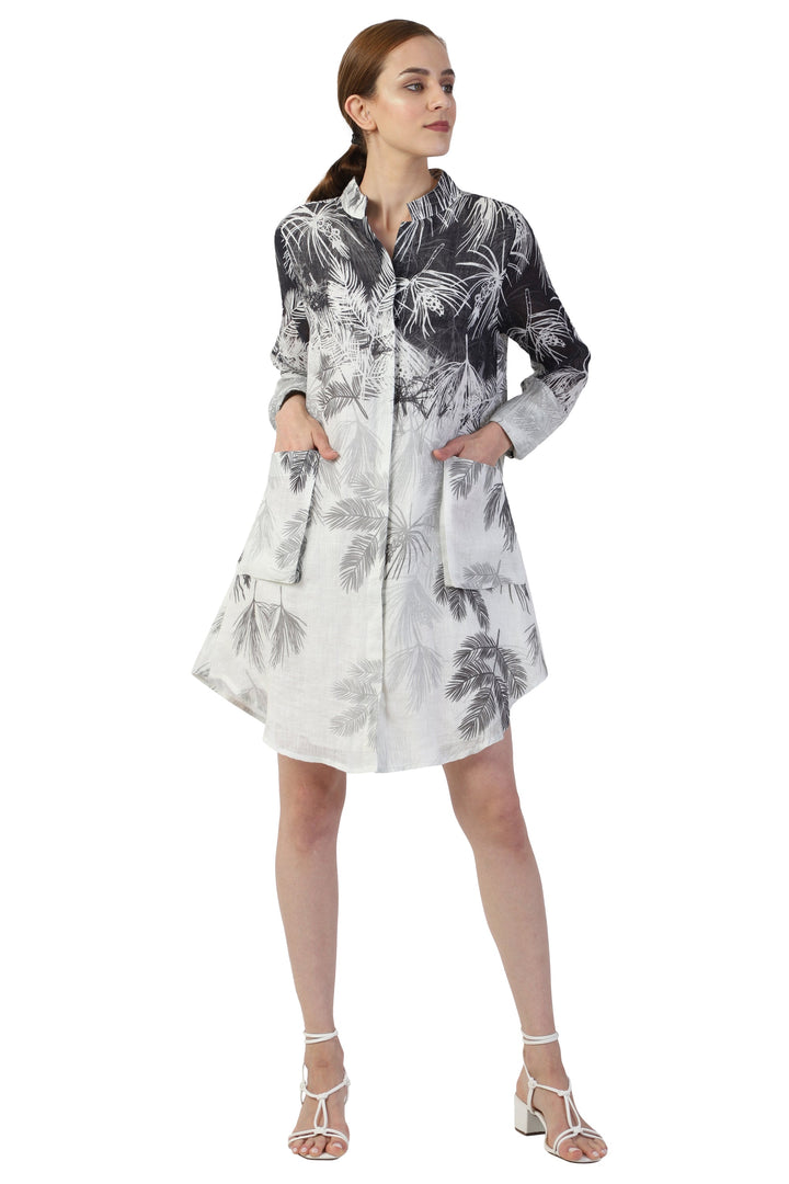 Black And White Jungle Shirt Dress