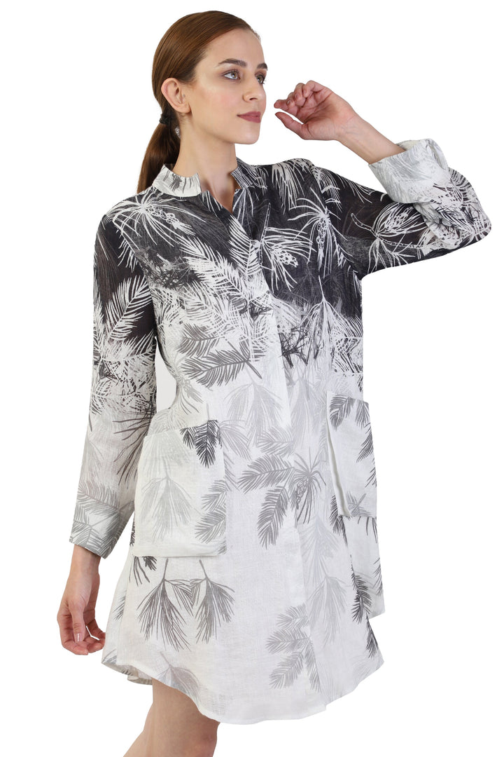 Black and White Jungle Shirt Dress