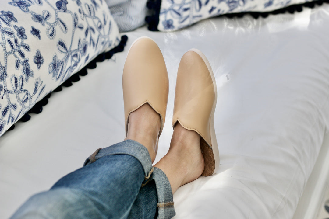 Honey Beige Mules - Dooeys - Women's House Shoes