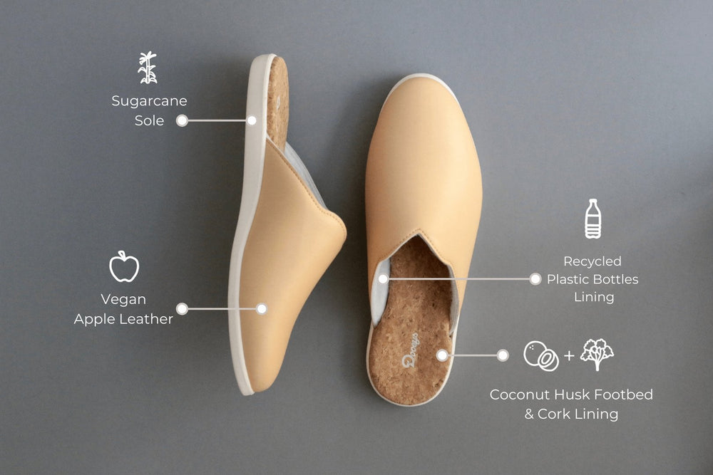 Honey Beige Mules - Dooeys - Sustainable House Shoes