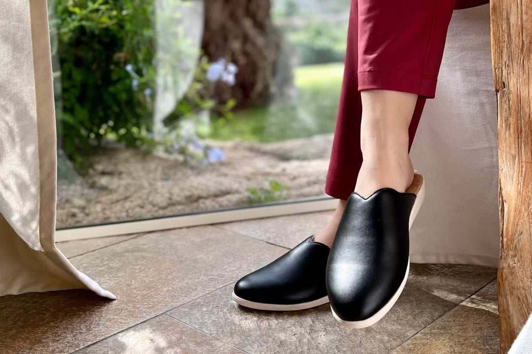 House Mules | Black - Dooeys - Women's House Shoes