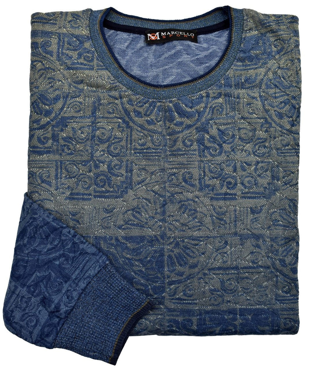 605 Geometric Cotton Stretch Sweater - Marcello Sport